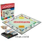 Back of Monopoly Classic Arabic Refresh Edition box showing game contents